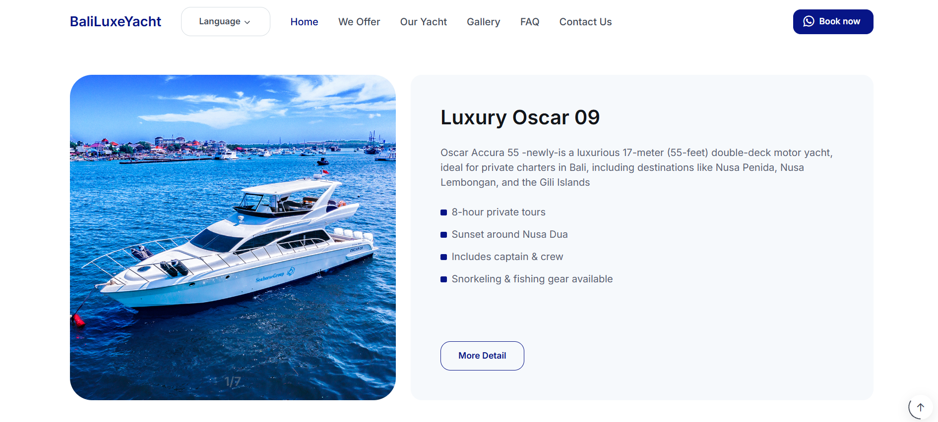 baliluxeyacht.com fleet page